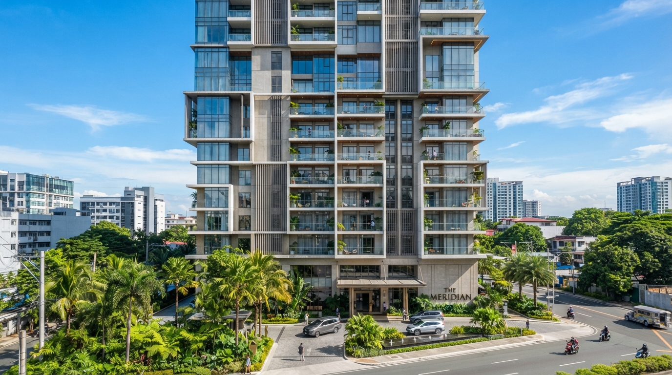 Modern apartment building in the Philippines